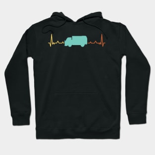 Love Garbage Truck Heartbeat Hoodie